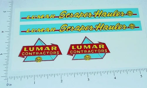 Marx Lumar Scraper Hauler Vehicle Sticker Set MX-016
