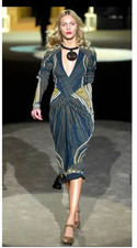 ARCHIVAL Roberto Cavalli Fall 2007 Runway Egyptian Dress Black Gold Y2K Vintage