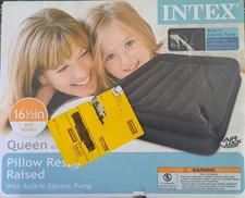 Intex AirLock QUEEN Pillow Rest Inflatable Airbed With Built-in Electric Pump