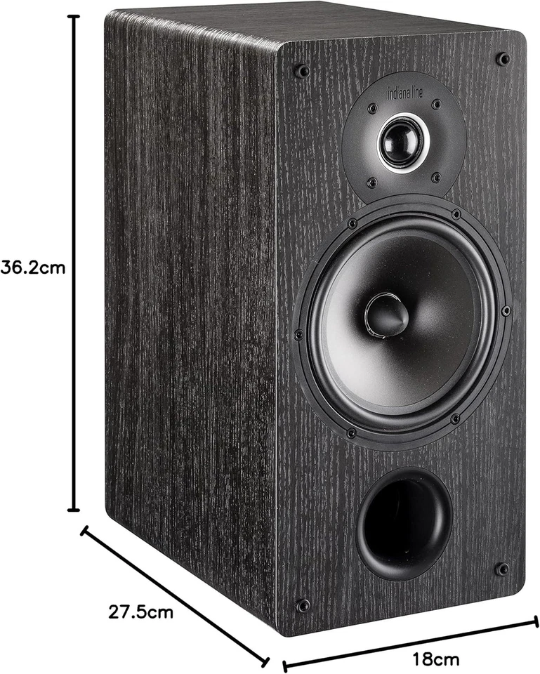 Indiana Line Tesi 261 N - Coppia Diffusori da Scaffale - Rovere Nero - Immagine 3 di 4