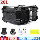 Motorcycle Aluminum Trunk Rear Top Case Luggage Tour Tail Tool Box Black 28L New