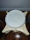 Vintage Anchor Hocking Colonial Diamond milk glass footed cake plate