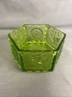 Vintage Indiana Glass Tiara Green Candy Dish Federal Eagle & Stars, No Lid