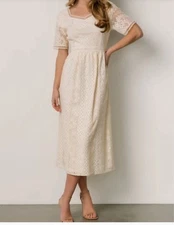 Baltic Born Kody Lace Dress Ivory Maxi feminine fairy cottage bridal - Medium 