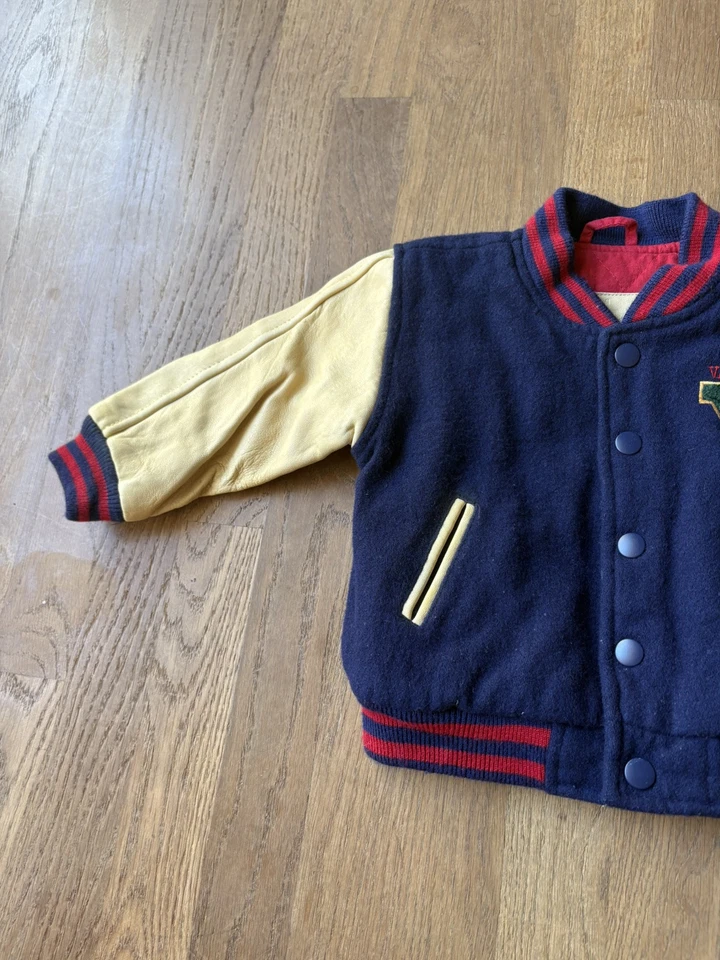 Rare Vintage GAP Kids Wool / Leather Varsity Team Letterman Jacket  Baby Jacket - Image 2 of 4