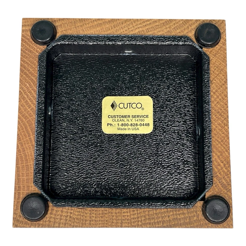 Cutco Vtg Utensil Set 5 Piece Serving Fork Slotted Spoon Ladle Wooden Holder - Image 2 of 4