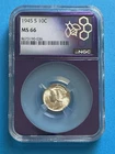 1945-S Mercury Dime NGC MS 66 Lustrous High Grade Certified US Silver Coin