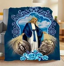 Virgin Mary Throw Blanket - Our Lady of Guadalupe Flannel Blanket 150*200cm