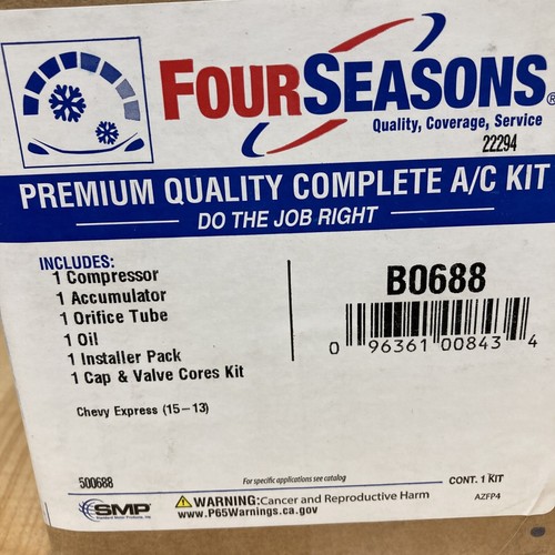 New Four Seasons Premium Quality Installer Kit A/C Compressor B0688 - Picture 3 of 3
