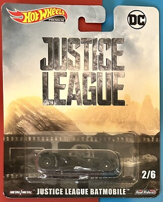 Hot Wheels Premium ~ DC BATMAN JUSTICE LEAGUE BATMOBILE 2/6 ~ w/ Real ...