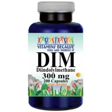 DIM (Diindolylmethane) 300mg 200 Caps USA Made FDA Facility