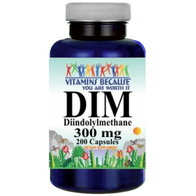 DIM (Diindolylmethane) 300mg 200 Caps USA Made FDA Facility