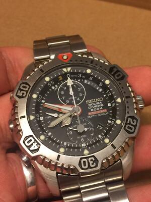 Seiko Scuba Master 7K52-6A19 Diver 200M Auto Depth Sensor Watch SLD005P diver | eBay