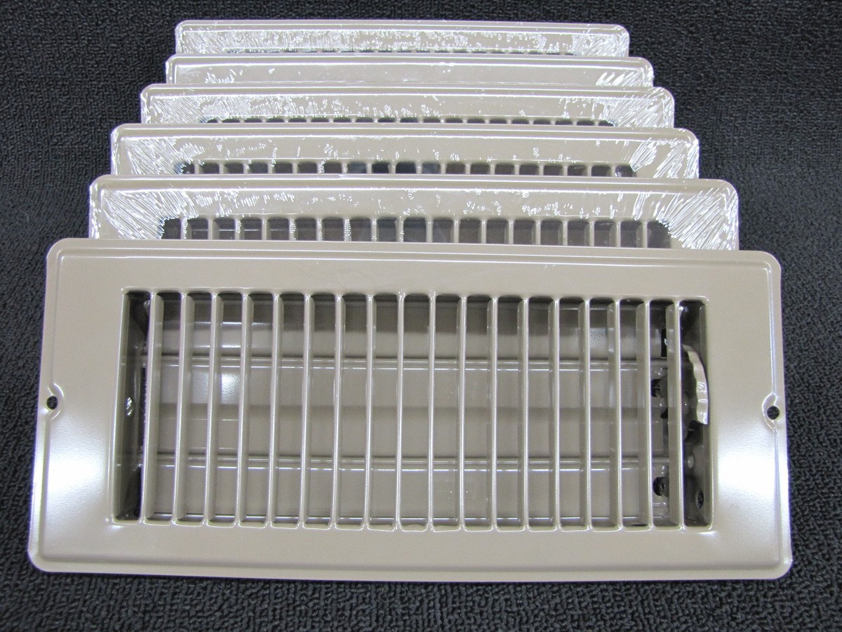 4 in. x 10 in. Steel Floor Register with 1-5/16 in. Drop in Brown 4 in. x 10 in. Steel Floor Register with 1-5/16 in. Drop in Brown