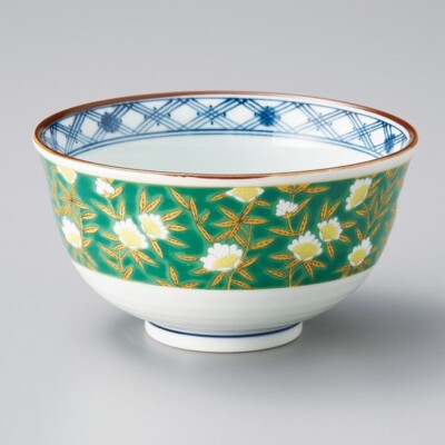 Mino ware Japanese Noodle Bowl Soba Udon Donburi Green glaze Japan