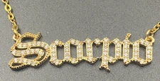 "Scorpio" Necklace Yellow Gold Plated Gothic Zodiac Rhinestone Pendant  Hip Hop