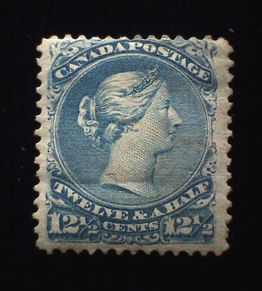 Canada #28 MINT, ORIGINAL GUM, HR, Victoria Large Queen (1868),  est Cat $1,500 - Image 3 of 4
