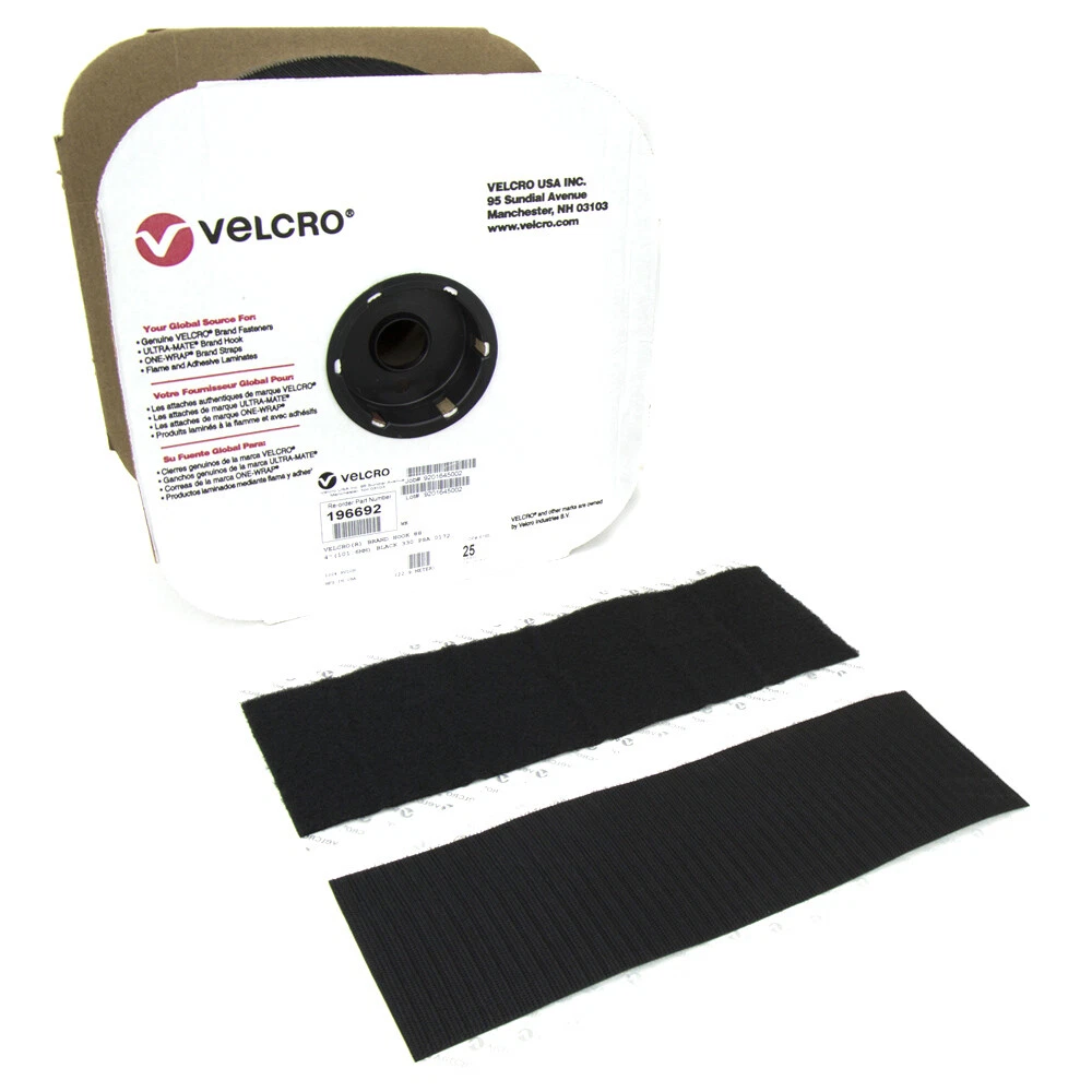 VELCRO® Brand - 12 Black Wide Loop