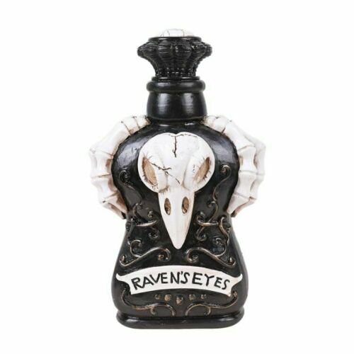 Raven Skull Poison Magic Resin Bottle Figurine - Picture 1 of 1