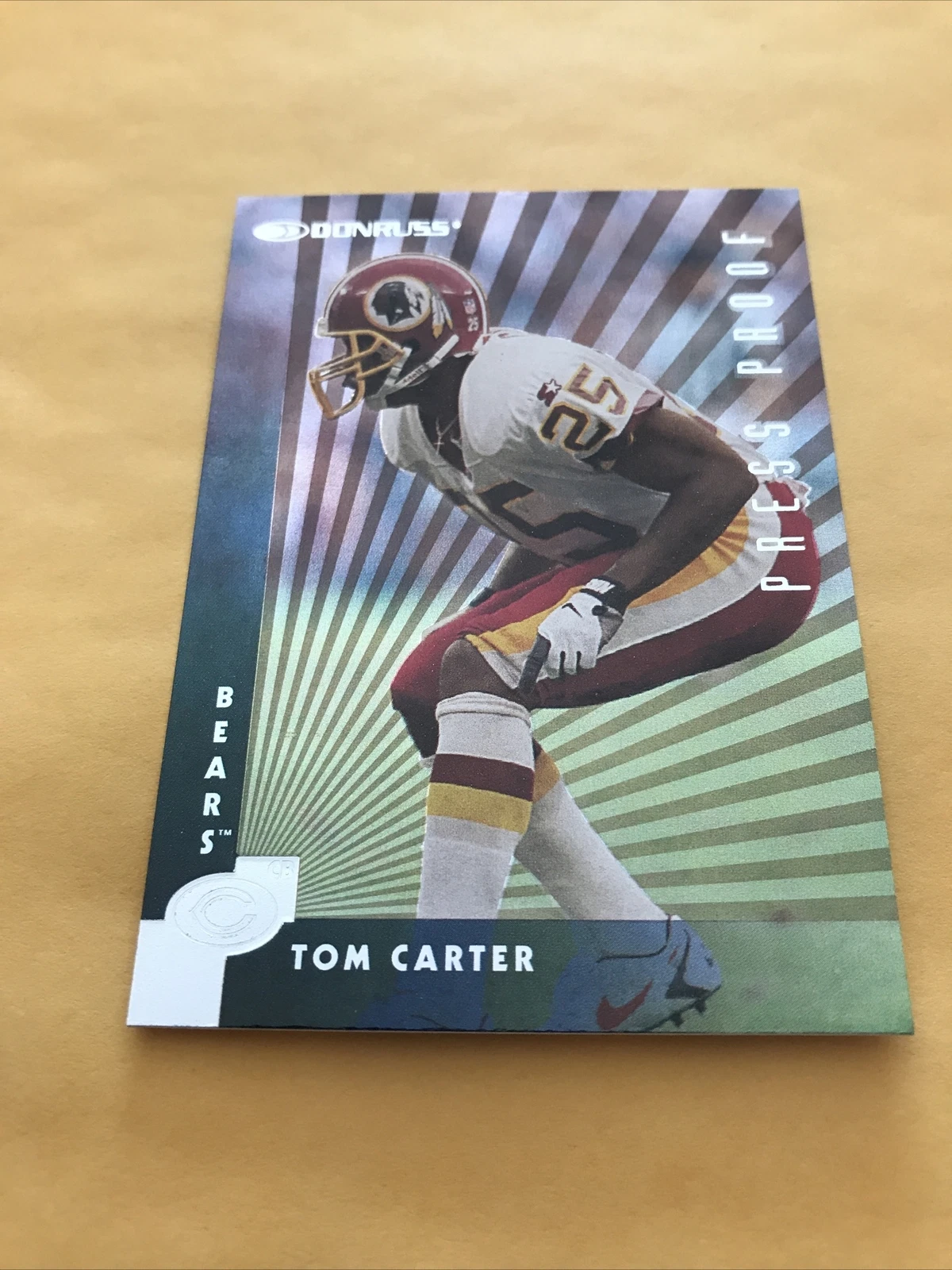 1997 Donruss Tom Carter Chicago Bears Press Proof 95 Free Shipping