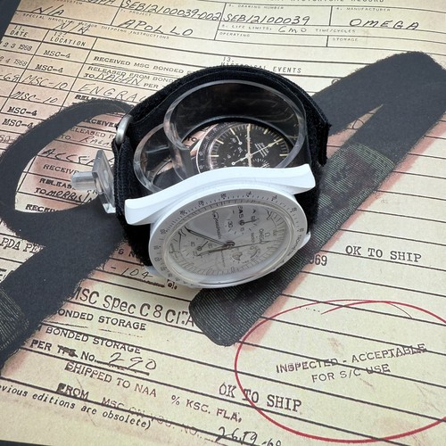 Correa de reloj de la NASA para Omega Swatch Moonwatch Mission to the Earthphase gancho bucle - Imagen 17 de 17