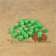 NEW 5mm Deluxe Rounded Edge 30 MINI Dice Green RPG Game 3/16 inch Miniature D6