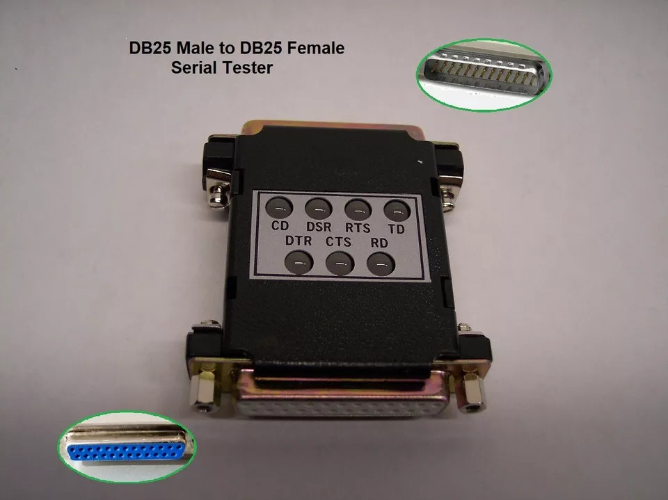 DB25 Male to Female Loop Back Tester with LED Indicators (Pan-Pacific AD-25LP)