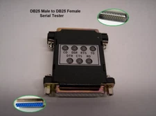 DB25 Male to Female Loop Back Tester with LED Indicators (Pan-Pacific AD-25LP)