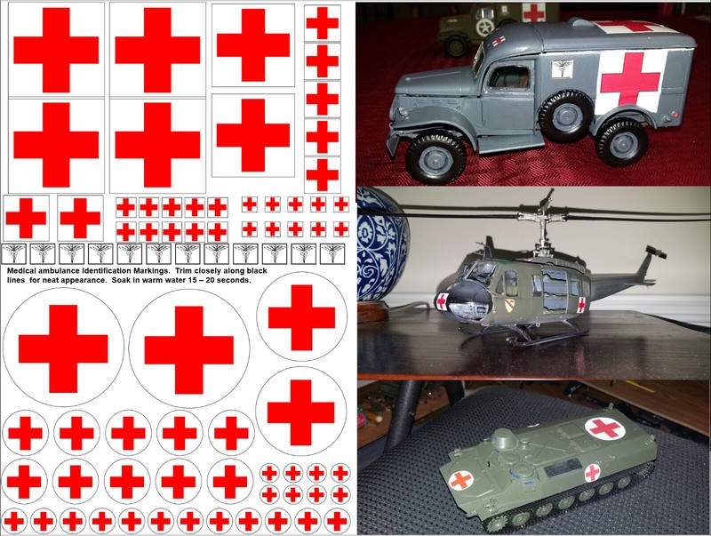 International Medical Decals in 1/35 1/32 1/48 & 1/72 scale
