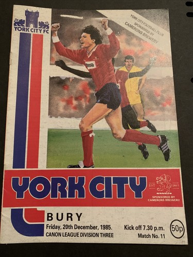 1985 York City V Bury Match Programme - Bild 1 von 3