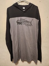 Sport-Tek Long Sleeve Hoodie T-Shirt Lightweigh Finatical Fishing  2xl 