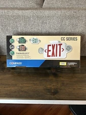 Hubbell Lighting Compass CC Series LED Exit Sign Emergency Light Green Letters