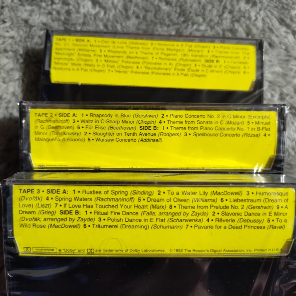 Readers Digest The Great Romantic Piano Classics 3 Cassette Set 1992 BRAND NEW! - Image 3 of 4