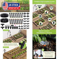 Drip Irrigation System, Quick-Connect Garden Watering System Kit with Adjustable