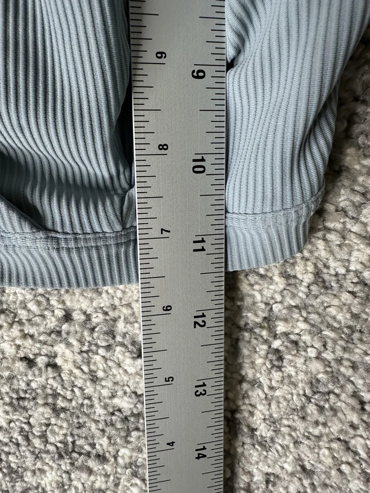 Lululemon Sports Bra Womens Blue Ribbed Longline Yoga Athletic Scoop Neck - Image 3 of 4