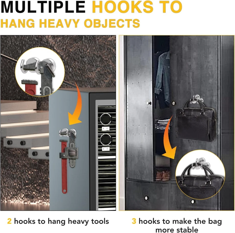 Ganchos magnéticos hágalo usted mismo, 30 lb + gancho magnético 2025 cabina de crucero barco esencial pesado Foto 3 de 4