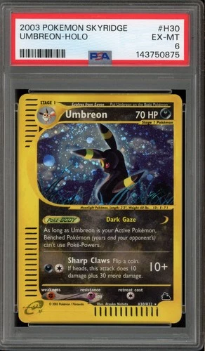 Pokemon Umbreon Skyridge Holo Rare #H30 PSA 6