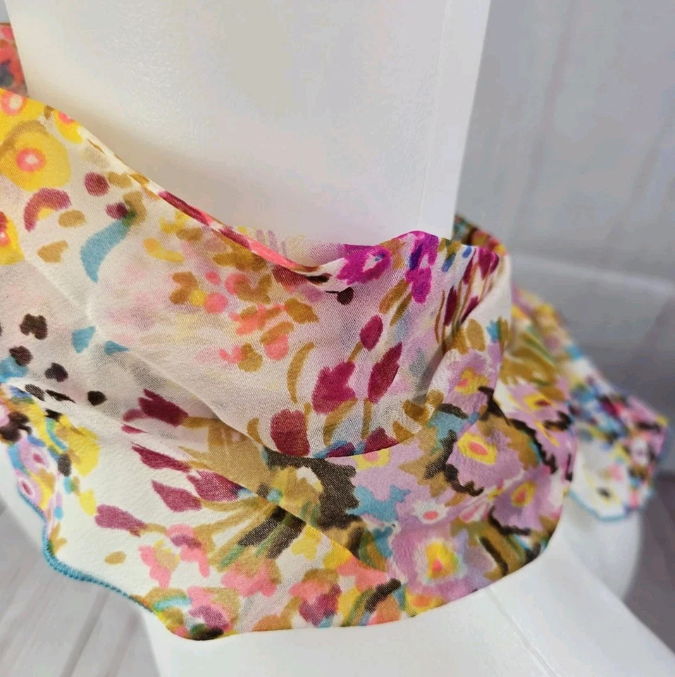 Floral Vintage Handmade Women's Floral Bow Tie Dressy Frilly - Image 4 of 4