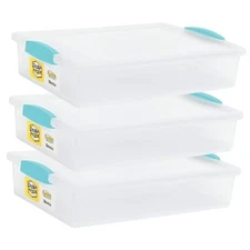  Plastic Storage Containers With Lids For Organizing, 6 (Large - 14 x 11 x 3)