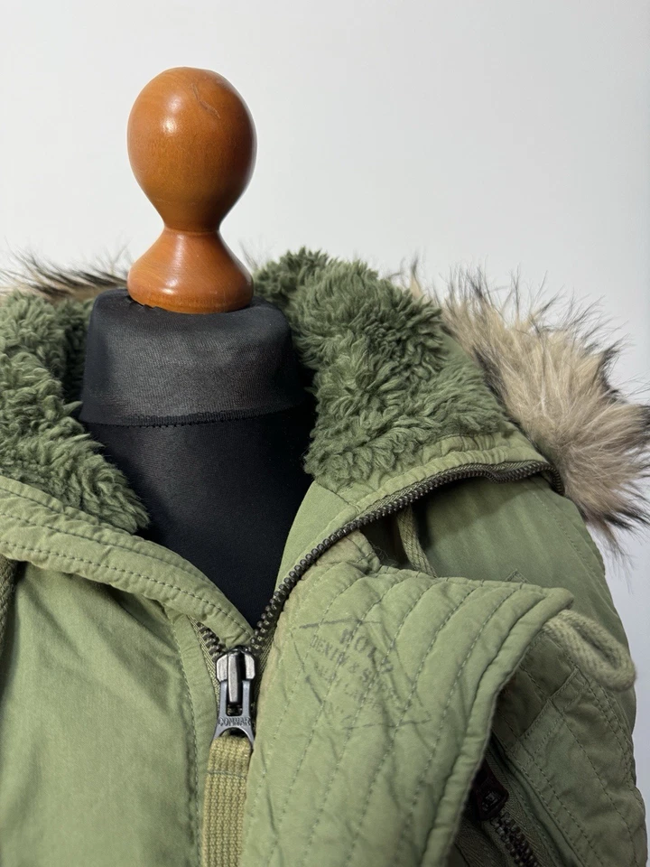 Ralph Lauren Denim & Supply men's down military vest hooded fur size M p2p 22,4 - Image 2 of 4