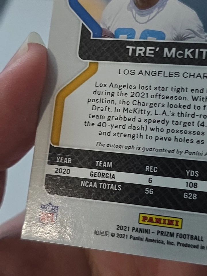 2021 Panini Prizm Gold Disco Prizm # 416 Tre’ McKitty Rookie Card Auto /10 - Image 4 of 4