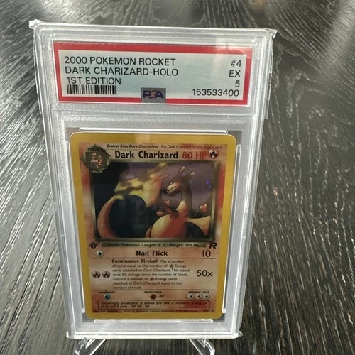 Pokémon Dark Charizard PSA Graded 5 Card 4/82 1st Edition