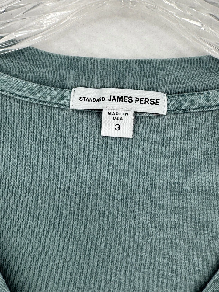 James Perse Mens Blue V Neck Short Sleeve T Shirt Sz 3/L - Image 4 of 4