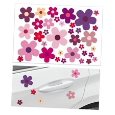 Flowers Car Stickers Set, Self Adhesive Daisy Flower Label Stickers for Style C