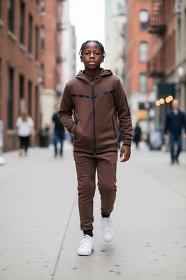 !SOLID KIDS BOYS GIRLS SOID ORGINAL HOODED TECH SWEATSUIT W/DRAWSTRINGS (S UPTO XL)