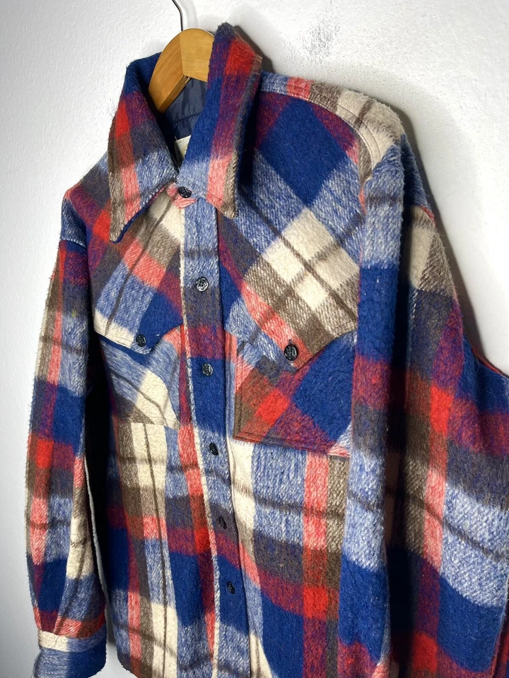 Lord James CPO X-Large Shirt Jacket 70s 80s Mackinaw Cruiser Hunting VTG Flannel - Image 3 of 4