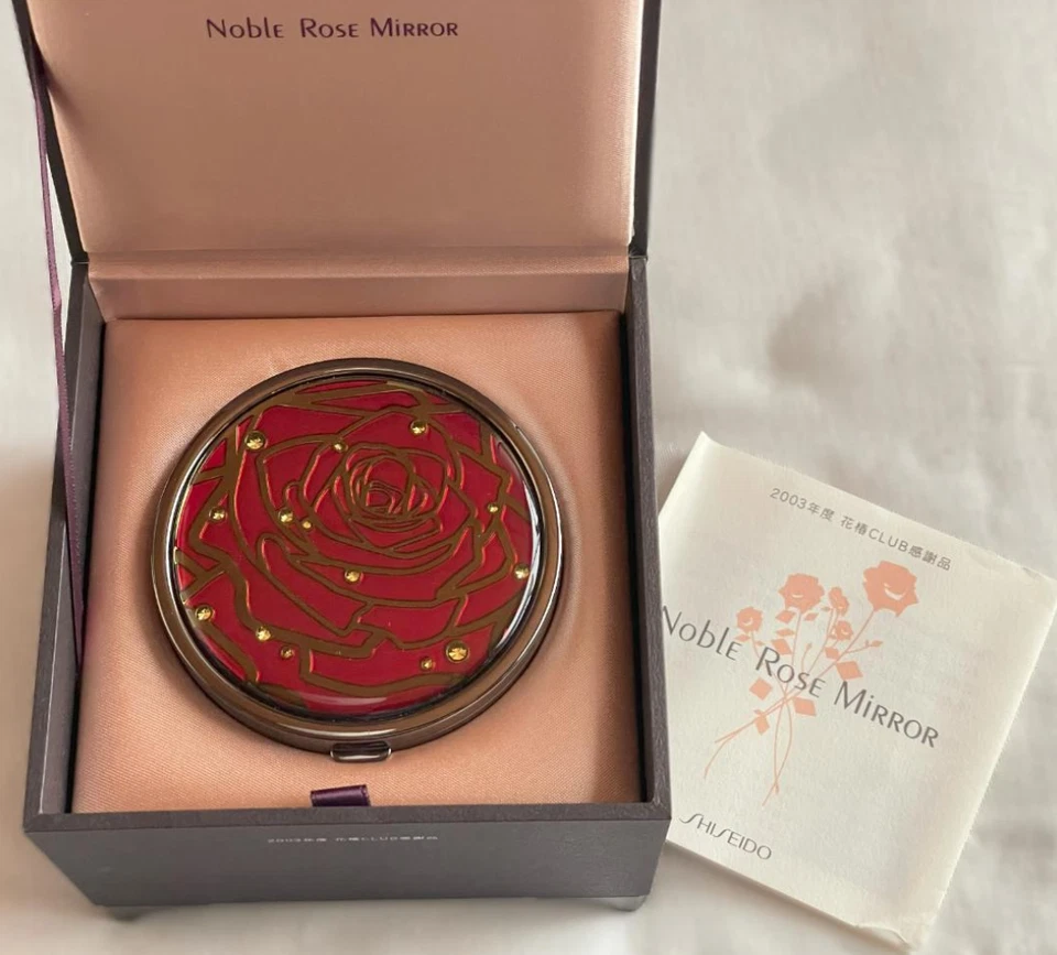 Espejo y estuche Lara Bohinc Design Shiseido Hanatsubaki 2003 Noble Rose premio difícil de encontrar Foto 2 de 4