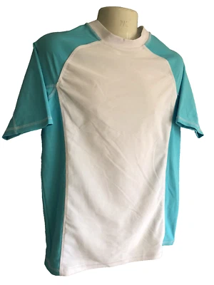 NWOT Boys Sz 12 to 13 Years Red Camel Aqua White Short Sleeve Swimming Rash Vest - Image 1 of 3
