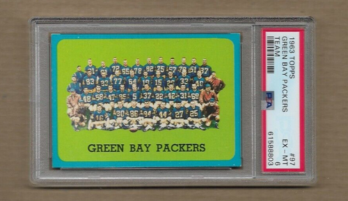 1963 Topps Green Bay Packers Team Card PSA 6 EX-MT | eBay