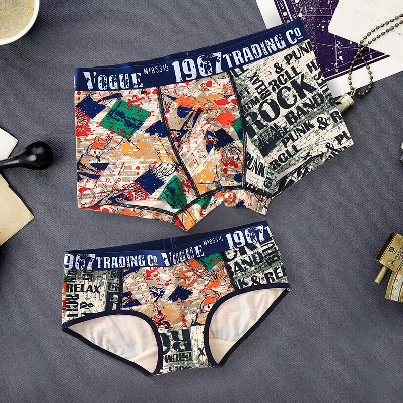 Couple Matching Set: Printed Panties + Boxer Briefs